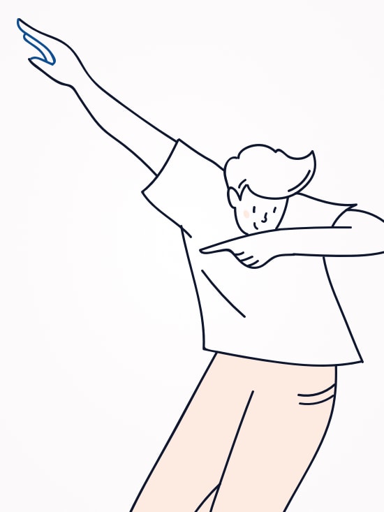 An illustration of a guy dabbing.